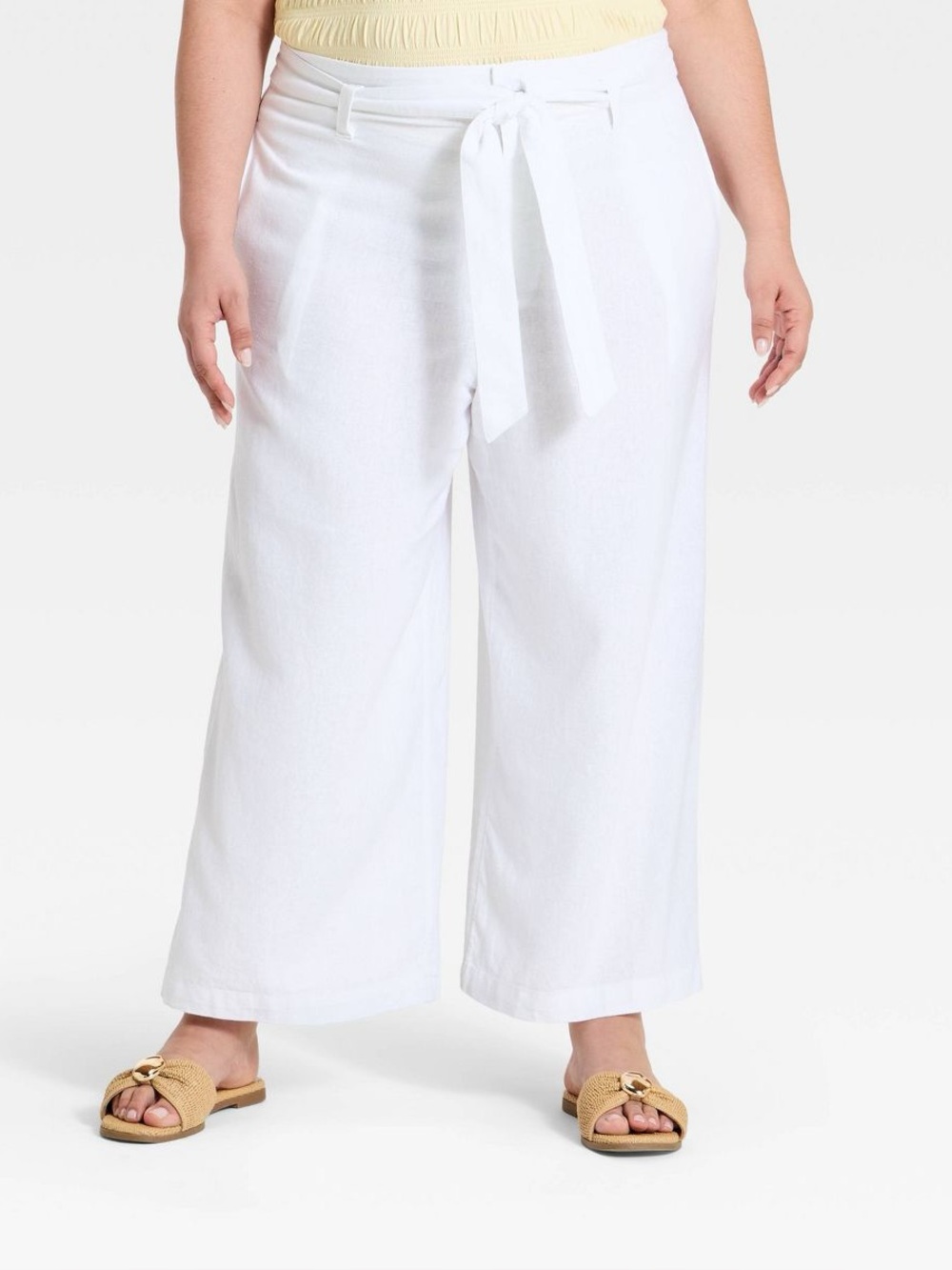 A New Day - Women's High-Rise Linen Belted Pants Size 4